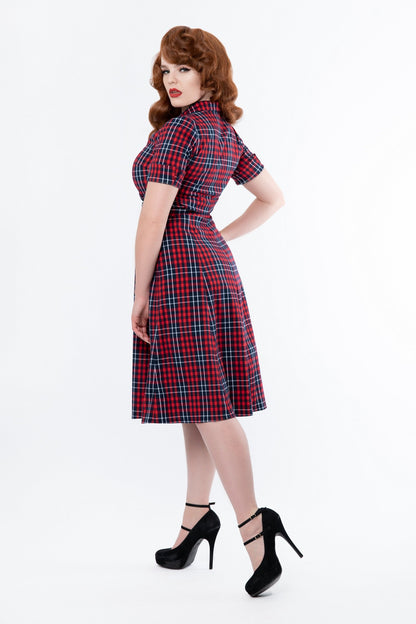 Winnie - Red/Navy Check - Zoe Vine